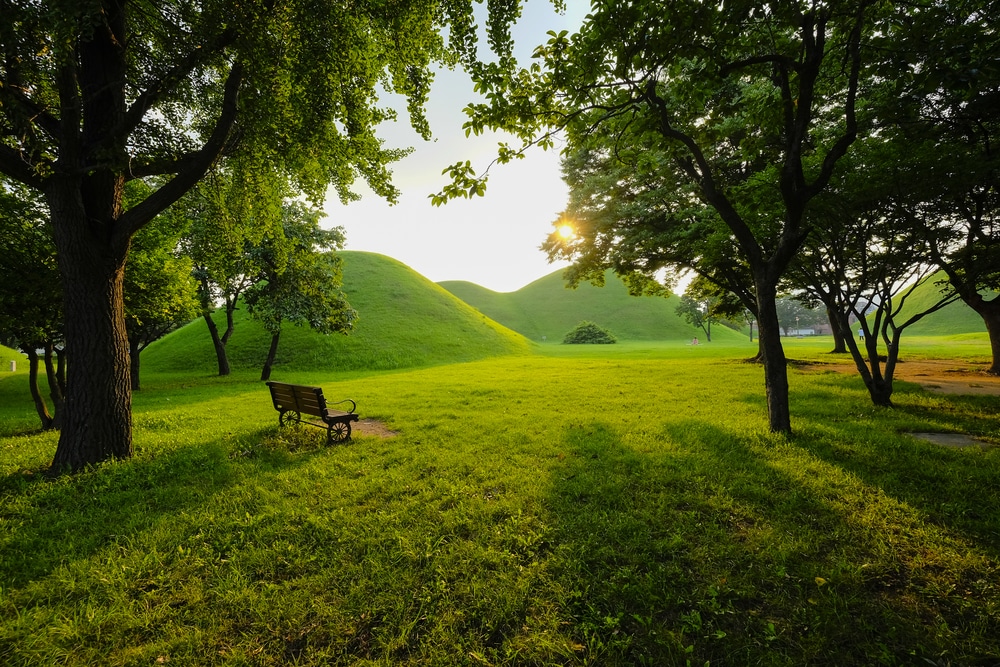 Parc des tumuli Gyeongju Corée du Sud