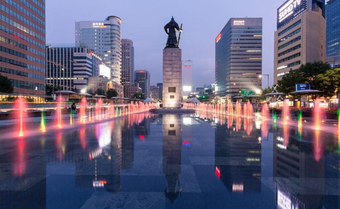 Place de Gwanghwamun Séoul Corée du Sud